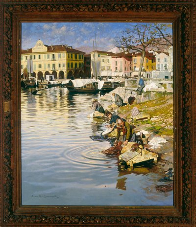 The Washer Women of Pallanza, 1892 by Arnaldo Ferraguti